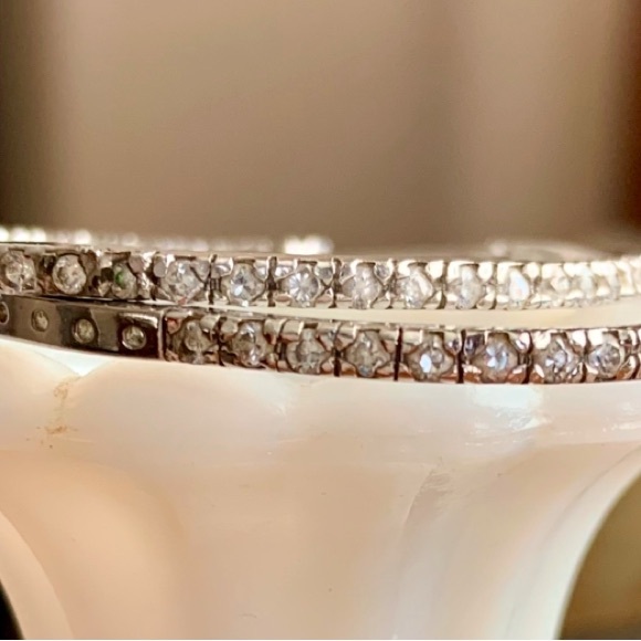 Beautiful Sterling Silver CZ Hoop Earrings - Picture 3 of 8